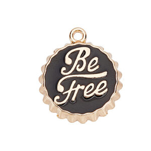 Privjesak Be free  vel 16x20x2,5 mm, crni, 1 kom,  EM19