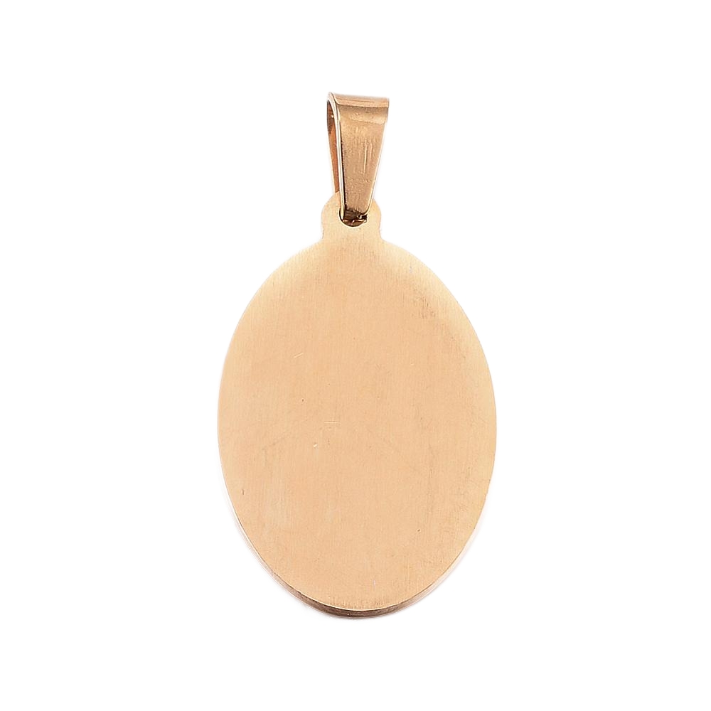Privjesak Gospa od nehrđajućeg čelika SS304 u kombinaciji s emajlom, vel.27x17x3 mm, rupa 6x3,5 mm, boja: zlatna SS10 - Slika 2