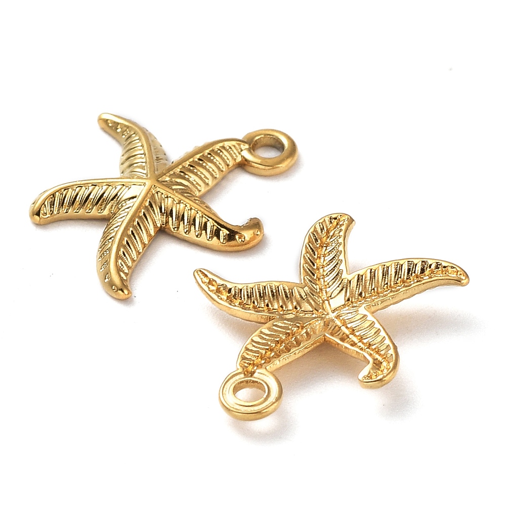Privjesak Morska zvijezda od nehrđajućeg čelika SS304,vel 16x14x2mm, pozlata 18 karat.zlatom, 1 kom,SS108 - Slika 2