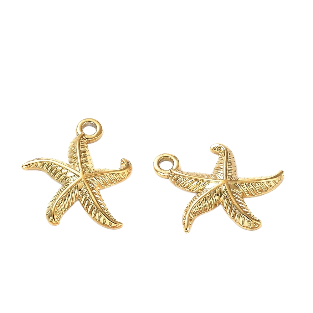 Privjesak Morska zvijezda od nehrđajućeg čelika SS304,vel 16x14x2mm, pozlata 18 karat.zlatom, 1 kom,SS108 - Slika 3