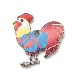 Privjesak emajl Pijetao, vel 23x19,5x2 mm, 1 kom, EM4