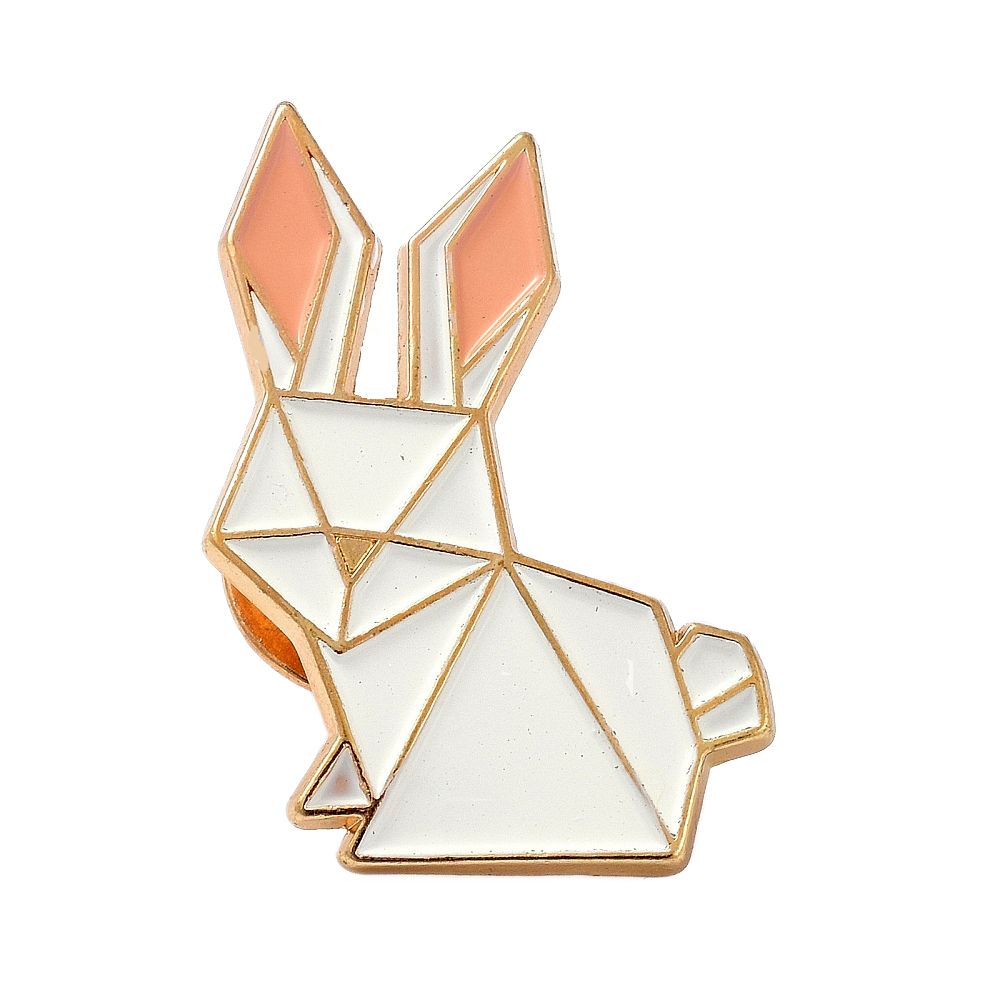Broš Origami Zeko, vel 31,5x23,5x9 mm, iglica 1,2 mm MD61