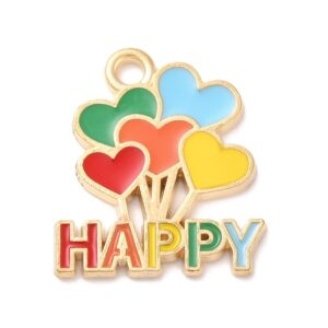 Privjesak emajl Happy vel 21x18x1,5mm, 1 kom, EM18