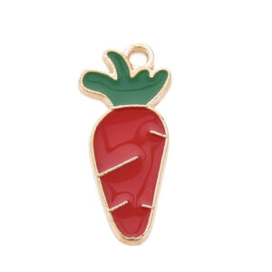 Privjesak emajl Mrkva, crvena, vel 22,5x10x1,5 mm,1 kom, EM19