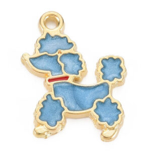 Privjesak pas Pudl plavi vel 21x16x2,5 mm, 1 kom,  EM4