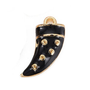 Privjesak emajl, Rog paprika, vel 19,5x13x4,5 mm, boja: crna, 1 kom EM20