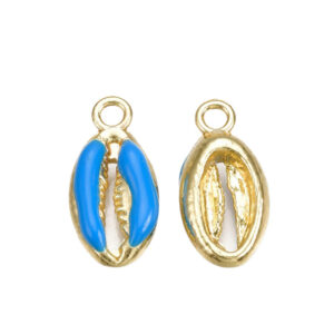 Privjesak emajl školjka 23x20 mm, plava, 2 kom, EM18