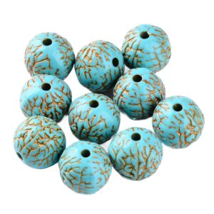 Akrilne perle okrugle vel.16x15mm, boja: tikizna , zlato,  10 kom, PL7