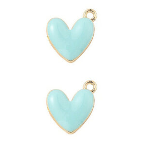 Privjesak Srce sv.plavo  2 kom vel 16x15x3 mm, EM19