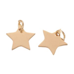 Privjesak Zvijezda, nehrđajući čelik SS304, vel.10x10,5x3,5 mm, pozlata , 2 kom, SS54