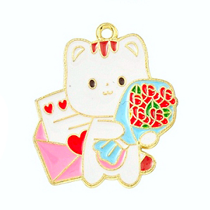 Privjesak emajl  Love Sweet time vel 28x25x1,5 mm, 1 kom, EM22