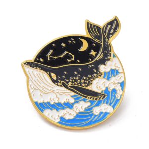 Broš  Whale and sea.., vel 25x31x1.5 mm, iglica 1,2 mm, MD65
