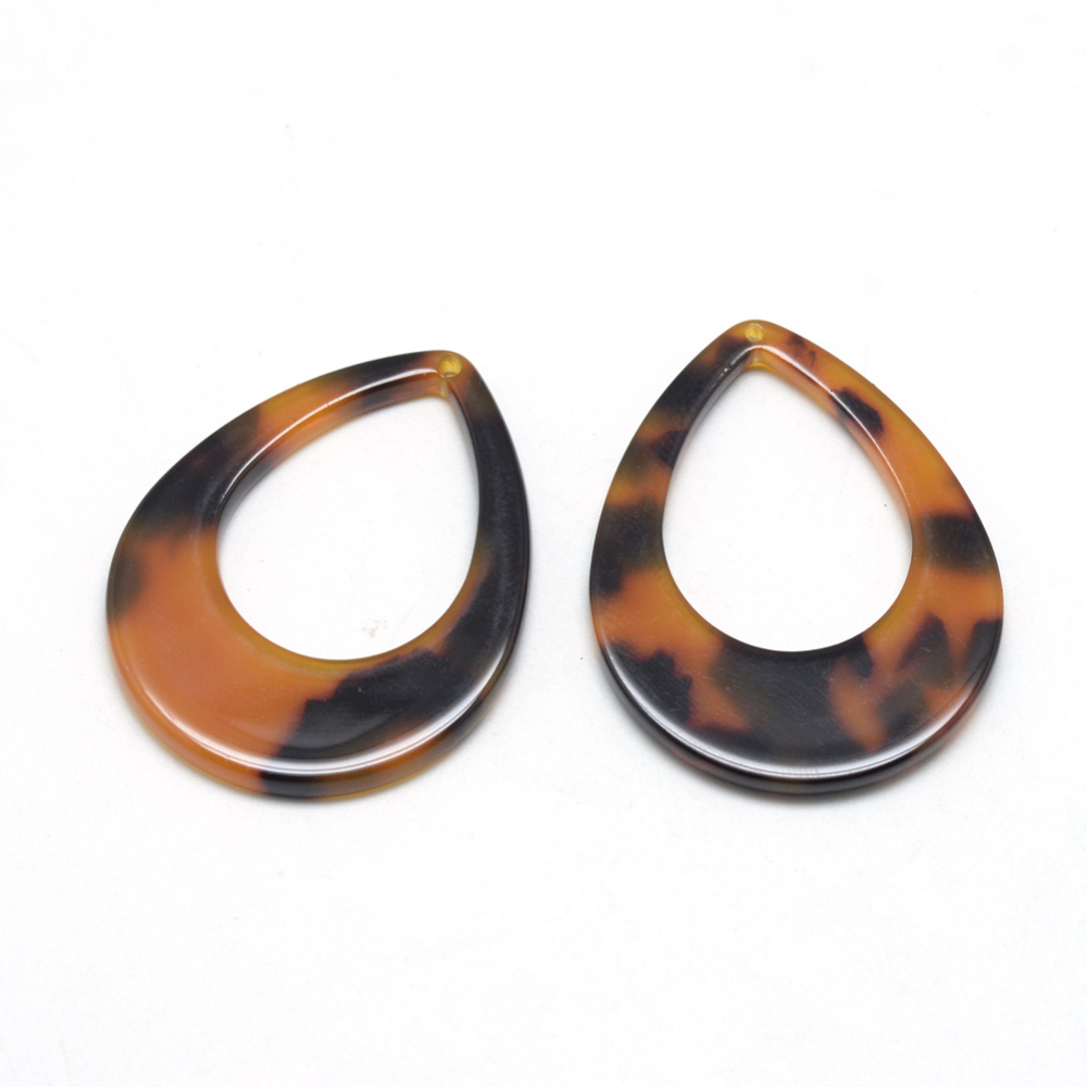 Privjesak Suza s uzorkom leoparda 2 kom, celulozni acetat,vel 37,5x28,5x2,5mm, PL5