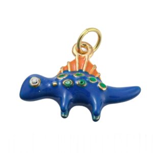 Privjesak Dinosaur 3 d, mjed, pozlata 18 karat.zlatom, vel.13x19.5x5 mm, 1 kom, EM11