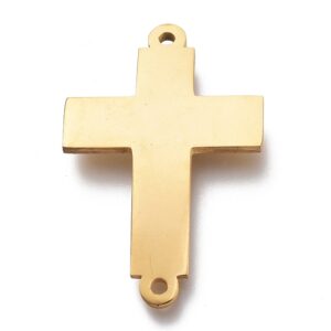 Konektor Križ od nehrđajućeg čelika SS304 vel. 16x25x1 mm, boja: zlatna, 1 kom, SS10