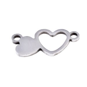 Konektor Srce, nehrđajući čelik SS304 vel .9x18x1mm, 1 kom, boja: inox SS14