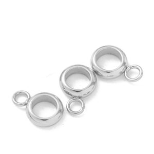 Privjesak od nehrđajućeg čelika SS304 vel 9x6x2mm rupa 1.8 mm , boja inox,  4 kom, SS2