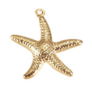 Privjesak Morska zvijezda od nehrđajućeg čelika  SS304  vel 22x20,5x2,5 mm, pozlata 18 karat.zlatom , 2 kom, SS121