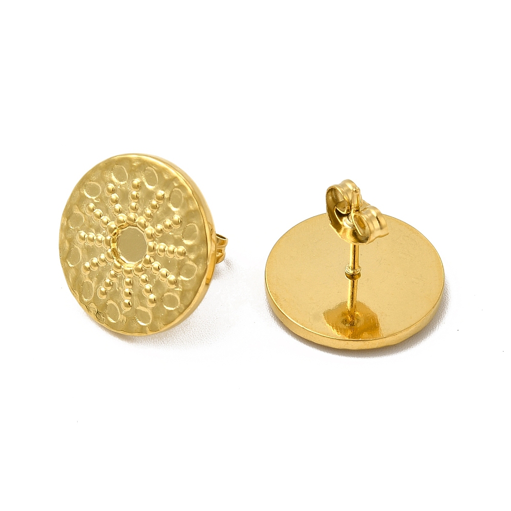 Kopča za naušnice Sunce, nehrđajući čelik SS304, ION pozlata 18 karat.zlatom, vel.16mm x 1,8 mm, 2 kom (1 par) , SS43 - Slika 2