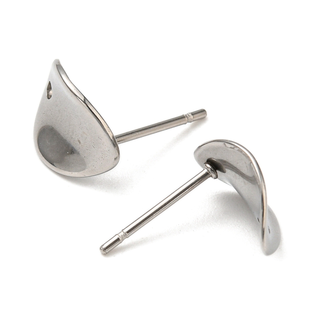 Kopča za naušnice nehrđajući čelik SS304, vel.11x8,3 mm, 4 kom, boja: inox SS44 - Slika 2