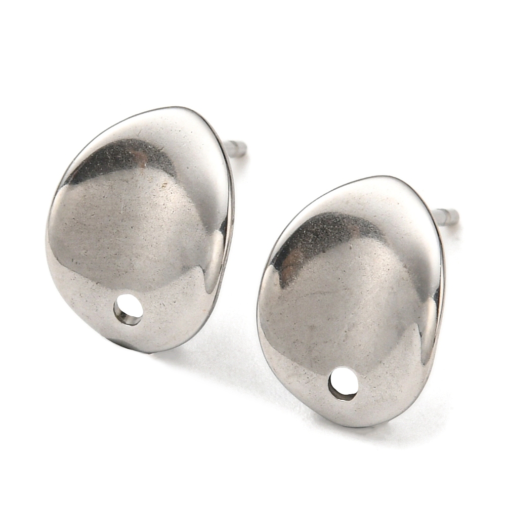 Kopča za naušnice nehrđajući čelik SS304, vel.11x8,3 mm, 4 kom, boja: inox SS44