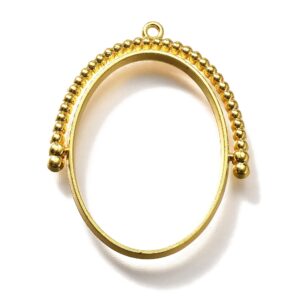 Privjesak Oval okretni vel.38x31x3,5 mm, 2 kom,boja: zlatna OP2