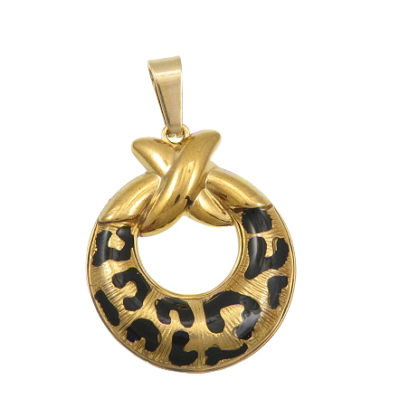 Privjesak Leopard, nehrđajući čelik SS304, ION pozlata 18 karat.zlatom vel. 23x18x2 mm, 1 kom, SS121