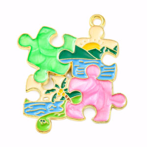 Privjesak emajl Puzzle vel 33x29x1,5 mm,1 kom, EM16