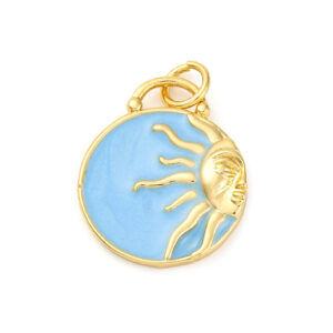 Privjesak Sunce, mjed, pozlata 18.karat.zlatom, vel 18,5x15,5x3 mm, 1 kom EM20