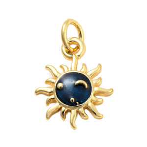 Privjesak Sunce, mjed, pozlata 18.karat.zlatom, vel 14x11x2 mm, 1 kom EM20