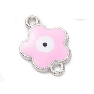Konektor urokljivo oko , roza, vel.19,5x14x2 mm, 2 kom EM20