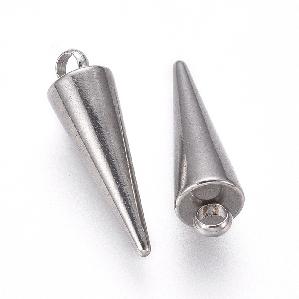 Privjesak Visak , nehrđajući čelik SS304, vel. 18x5 mm, rupa 1,6 mm, boja:inox, 1 kom SS120 - Slika 2