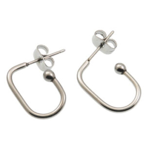 Kopča za naušnice nehrđajući čelik SS304, boja:inox, vel.18,5x11,5x3 mm, 2 kom , SS112