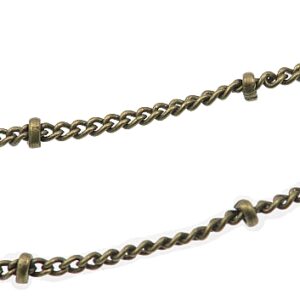 Lančić Curb satelite vintage, mjed vel 2x1,5x0,3mm, dužina 76 cm s kopčom, boja: antik bronca MD80