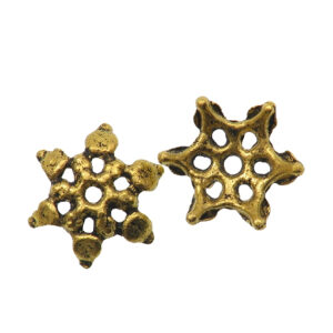 Metalna komponenta kapica vel 12x2 mm, rupa 1,2 mm, 8  kom, boja antik zlatna MD23