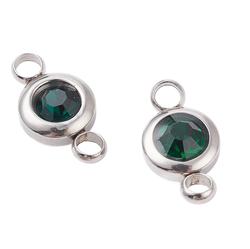 Konektor nehrđajući čelik SS304 vel.12x6,5x4 mm, boja: inox i zeleni crystal, 2 kom, SS126