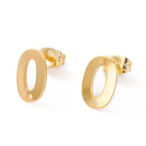 Kopča za naušnice nehrđajući čelik SS304, vel.11X7,5 mm, 4 kom, boja: zlatna SS130