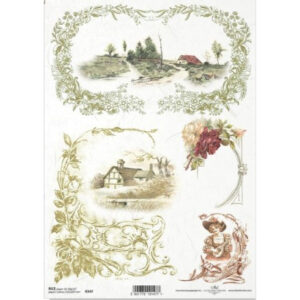 Decoupage papir, rižin vel 230x297 mm