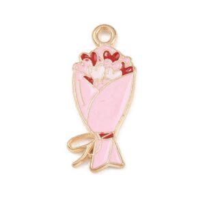 Privjesak emajl Buket Valentinovo, vel 24x10x1,5 mm, 1 kom , EM15