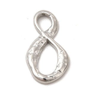 Privjesak Beskonačnost od nehrđajućeg čelika SS304 vel. 17x9x1,5 mm, rupa 3x4 i 8x4 mm, boja: inox, 1 kom, SS109