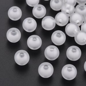Akrilne perle 8 mm, 50 kom, boja: ledeno bijela PL11