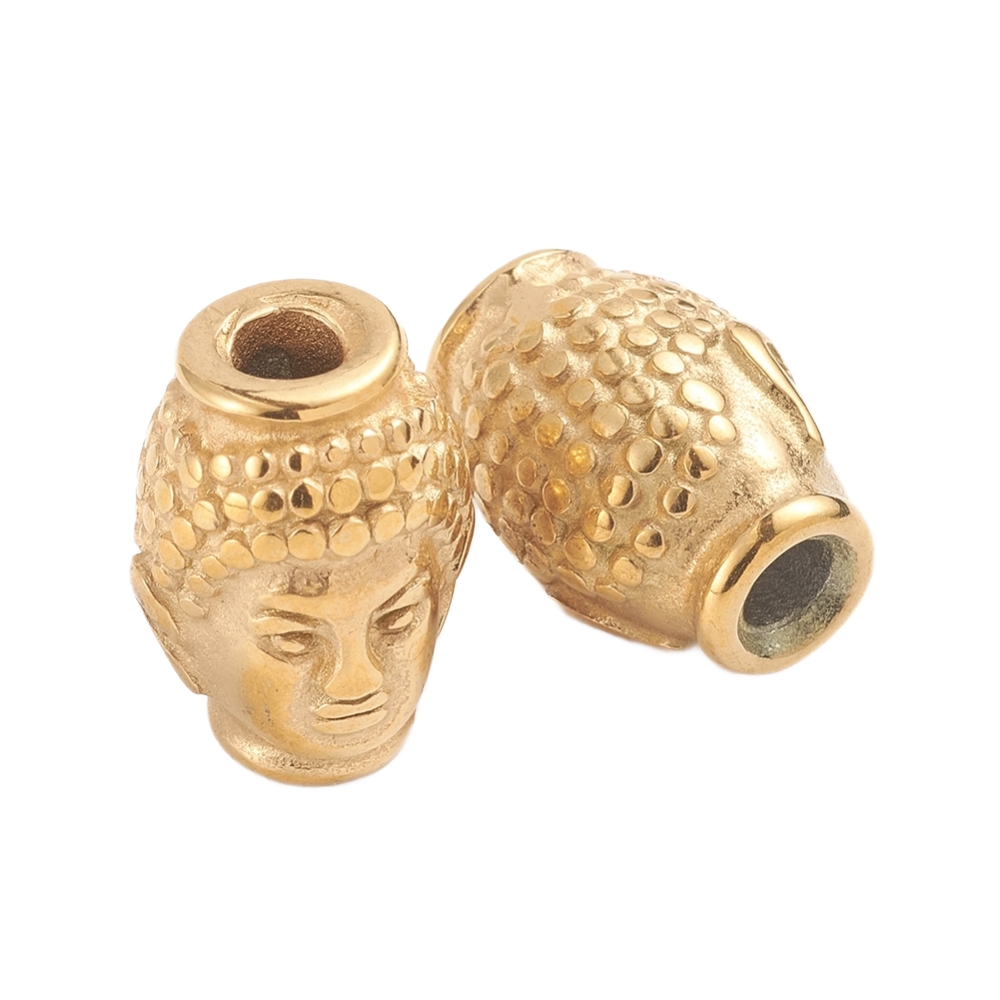 Perlica Buda nehrđajući čelik SS304 vel.15x11,5x10,5 mm,rupa 3,2 mm,1 kom, boja: zlatna SS35