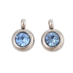 Privjesak nehrđajući čelik SS304 vel.9,3x6,5x4 mm, 2 kom, boja: safir SS130