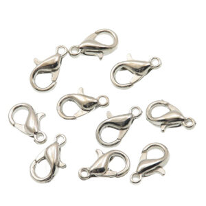 Kopča karabiner vel.10x6 mm, 10 kom, boja: platina, MD29