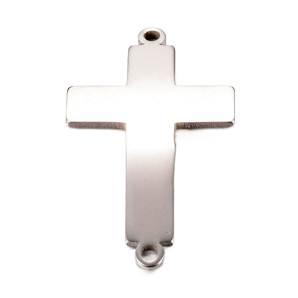 Konektor Križ od nehrđajućeg čelika SS304 vel. 16x25x1 mm, boja: inox, 1 kom, SS10