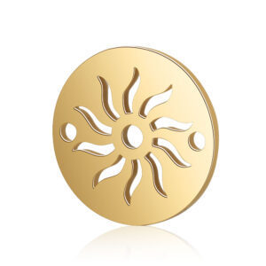Privjesak - konektor Sunce, nehrđajući čelik SS304, vel.12x0,8 mm, pozlata, 1 kom SS14