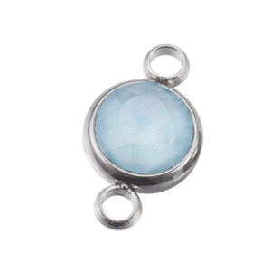 Konektor nehrđajući čelik SS304 vel.17,5x10x6,5 mm, boja: inox i svj.plavi kristal, 1 kom, SS10