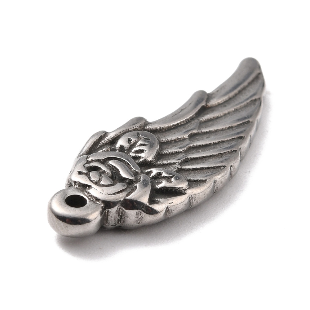 Privjesak Krilo anđela od nehrđajućeg čelika SS304, vel 31,5x11,5x3,5 mm, 1 kom, boja:inox 1 kom SS60 - Slika 2