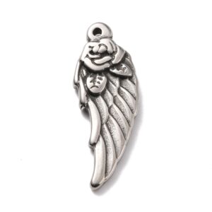 Privjesak Krilo anđela od nehrđajućeg čelika SS304, vel 31,5x11,5x3,5 mm, 1 kom, boja:inox 1 kom SS60