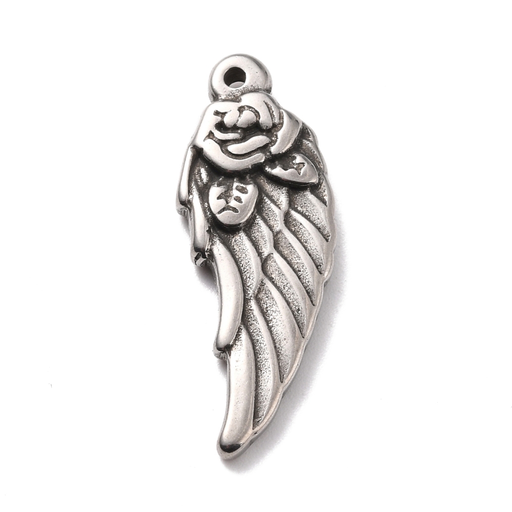 Privjesak Krilo anđela od nehrđajućeg čelika SS304, vel 31,5x11,5x3,5 mm, 1 kom, boja:inox 1 kom SS60